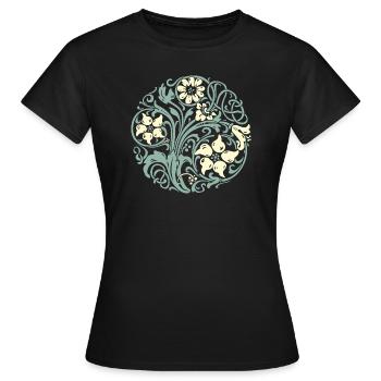 Art Nouveau Floral Ornament - T-shirt Femme - noir - Devant - AI Model Female 172 dark (172cm)