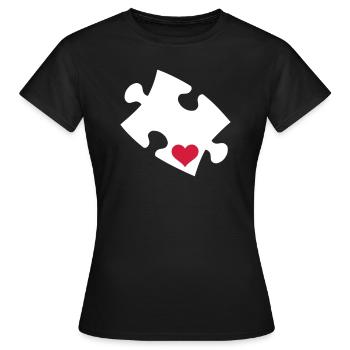 puzzle - T-shirt Femme - noir - Devant - AI Model Female 172 dark (172cm)