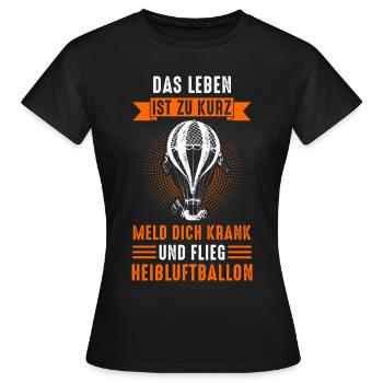 Heißluftballon Heissluftballon Ballonfahrer - Frauen T-Shirt - Schwarz - Vorne - AI Model Female 172 dark (172cm)