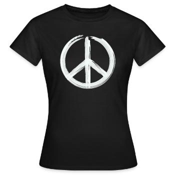 Signe de paix - Signe de paix - Logo - T-shirt Femme - noir - Devant - AI Model Female 172 dark (172cm)