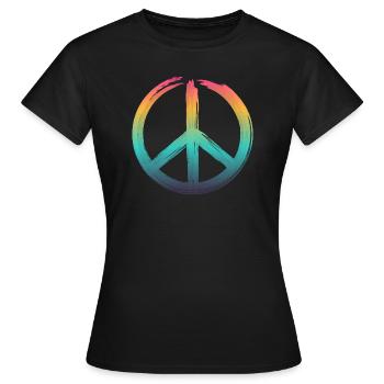 Signe de paix - Signe de paix - Logo - T-shirt Femme - noir - Devant - AI Model Female 172 dark (172cm)