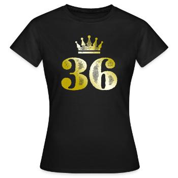 36 Chiffre Couronne Or - T-shirt Femme - noir - Devant - AI Model Female 172 dark (172cm)