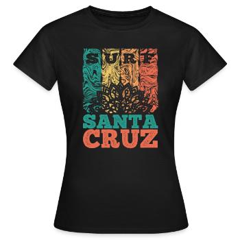Santa Cruz Surf - Frauen T-Shirt - Schwarz - Vorne - AI Model Female 172 dark (172cm)