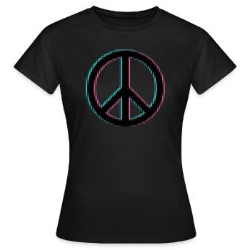 PEACE PIXEL - Frauen T-Shirt - Schwarz - Vorne - AI Model Female 172 dark (172cm)