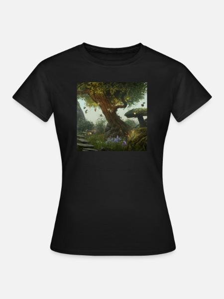 Magischer Wald - Frauen T-Shirt - Schwarz