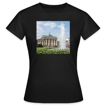 Brandenburger Tor - Frauen T-Shirt - Schwarz - Vorne - AI Model Female 172 dark (172cm)