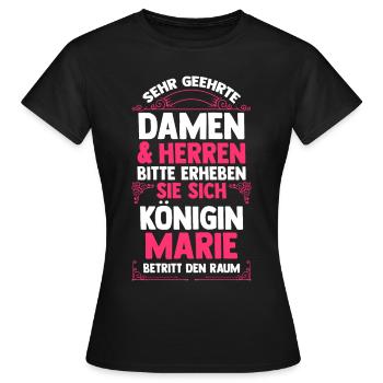 Marie - Frauen T-Shirt - Schwarz - Vorne - AI Model Female 172 dark (172cm)