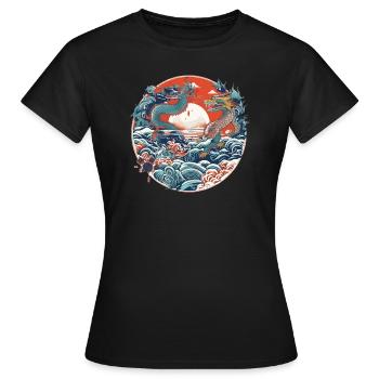 Folklore chinois - T-shirt Femme - noir - Devant - AI Model Female 172 dark (172cm)