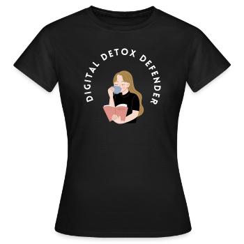 Défenseuse de la désintoxication numérique - T-shirt Femme - noir - Devant - AI Model Female 172 dark (172cm)