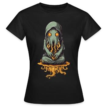 Monstre visqueux tentacule d’Halloween - T-shirt Femme - noir - Devant - AI Model Female 172 dark (172cm)