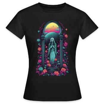 Rétro Goth Vaporwave Victorien Streetwear - T-shirt Femme - noir - Devant - AI Model Female 172 dark (172cm)
