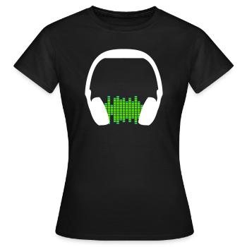 Casque Techno Music Party Equalizer Waves Logo - T-shirt Femme - noir - Devant - AI Model Female 172 dark (172cm)