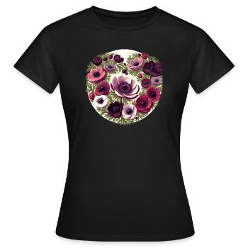 Lila Anemone - Frauen T-Shirt - Schwarz - Vorne - AI Model Female 172 dark (172cm)