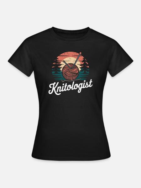 Leidenschaft für Strickkunst - Frauen T-Shirt - Schwarz
