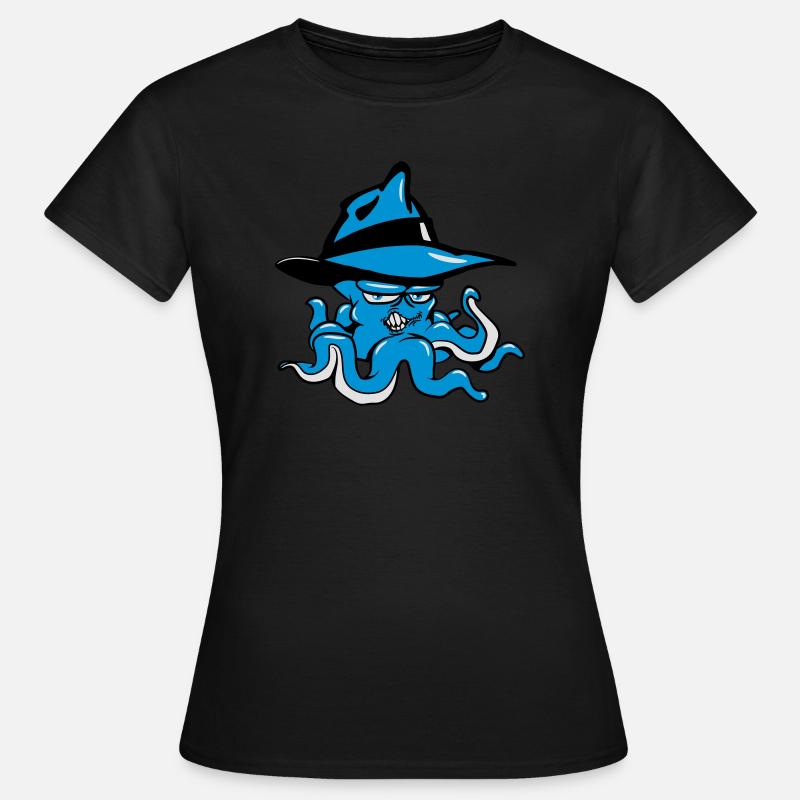 Octopus oktopus cool evil dangerous hat - Women's T-Shirt - black