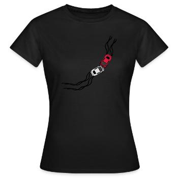 zusammenstoß 2 autos unfall crash totalschaden zer - Frauen T-Shirt - Schwarz - Vorne - AI Model Female 172 dark (172cm)
