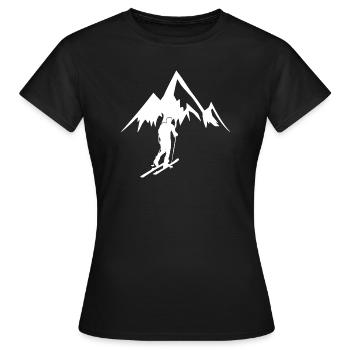 Ski Mountain Touring Ski Gift Idea Ski Tours - Women's T-Shirt - black - Front - AI Model Female 172 dark (172cm)