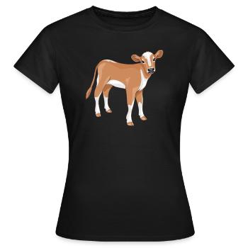 Cute calf - Women's T-Shirt - black - Front - AI Model Female 172 dark (172cm)