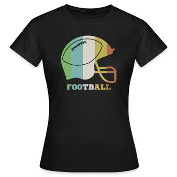 Casque de football - T-shirt Femme - noir - Devant - AI Model Female 172 dark (172cm)