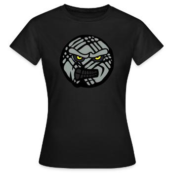 petanque face cartoon feroce - T-shirt Femme - noir - Devant - AI Model Female 172 dark (172cm)