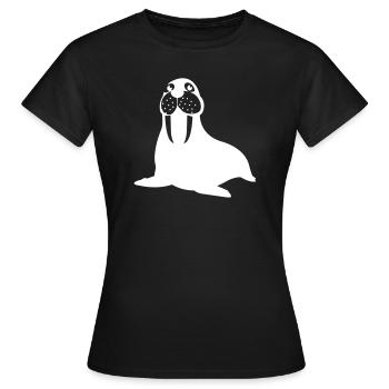 walross - Frauen T-Shirt - Schwarz - Vorne - AI Model Female 172 dark (172cm)