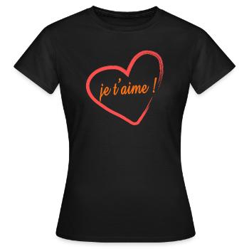 je taime - T-shirt Femme - noir - Devant - AI Model Female 172 dark (172cm)