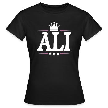Ali - Frauen T-Shirt - Schwarz - Vorne - AI Model Female 172 dark (172cm)