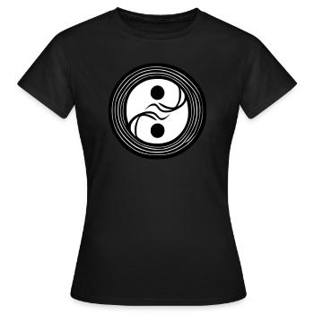 Yin Yang Signe Symbole Paix Bonheur Vecteur 4 - T-shirt Femme - noir - Devant - AI Model Female 172 dark (172cm)