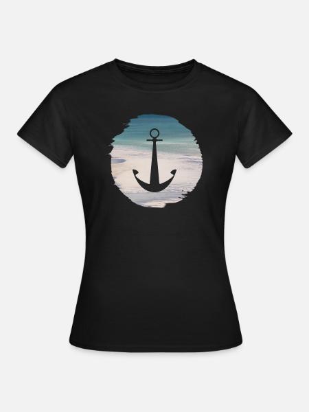 Meer Wasser Strand - Frauen T-Shirt - Schwarz