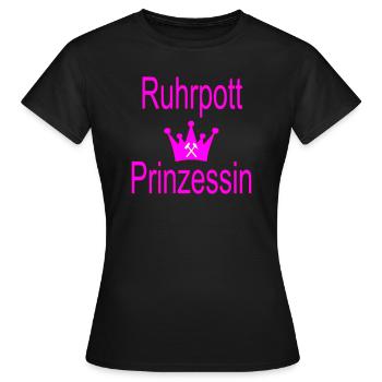 Ruhrpott Prinzessin - Frauen T-Shirt - Schwarz - Vorne - AI Model Female 172 dark (172cm)