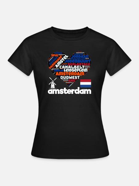Amsterdam - Frauen T-Shirt - Schwarz