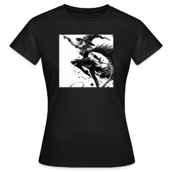 Witch drawing - Women's T-Shirt - black - Front - AI Model Female 172 dark (172cm)