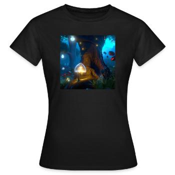 Forêt magique - T-shirt Femme - noir - Devant - AI Model Female 172 dark (172cm)