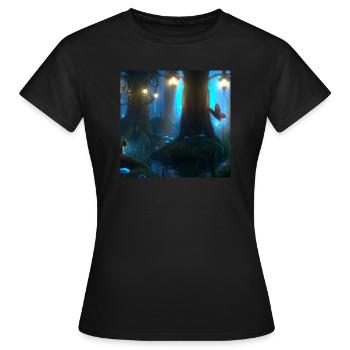 Forêt magique - T-shirt Femme - noir - Devant - AI Model Female 172 dark (172cm)