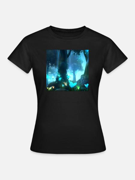 Magischer Wald - Frauen T-Shirt - Schwarz