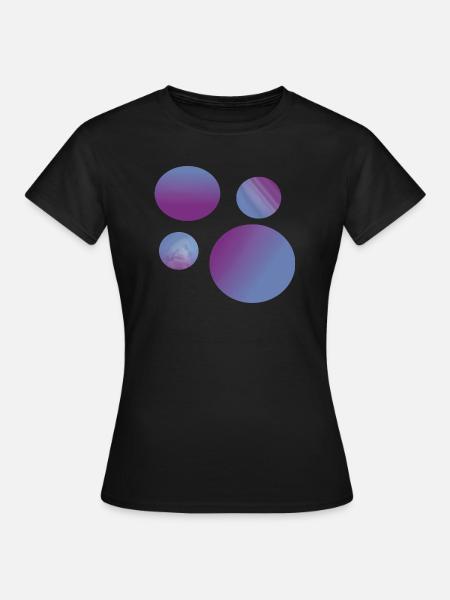 purple blue Planets - Frauen T-Shirt - Schwarz