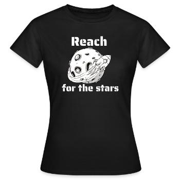 Reach For The Stars Retro Outer Space Designs - Women's T-Shirt - black - Front - AI Model Female 172 dark (172cm)