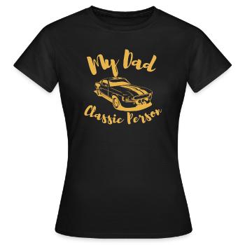 Father`s Day vintage car, classic car, retro - Frauen T-Shirt - Schwarz - Vorne - AI Model Female 172 dark (172cm)
