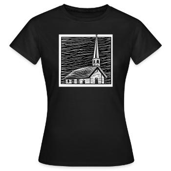 Kirche - Frauen T-Shirt - Schwarz - Vorne - AI Model Female 172 dark (172cm)