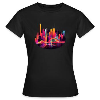 Skyline of the city that never sleeps - Women's T-Shirt - black - Front - AI Model Female 172 dark (172cm)