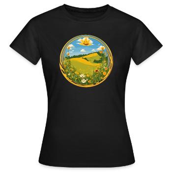Blooming springtime - Women's T-Shirt - black - Front - AI Model Female 172 dark (172cm)