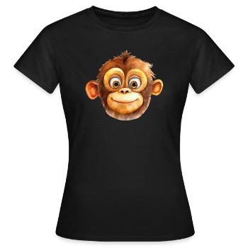 Dessin de singe Aquarelle - T-shirt Femme - noir - Devant - AI Model Female 172 dark (172cm)