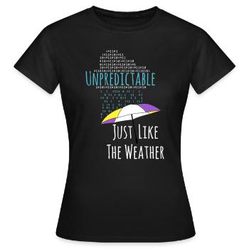 Nicht binäre Regentropfen non-binary PRIDE LGBT - Frauen T-Shirt - Schwarz - Vorne - AI Model Female 172 dark (172cm)