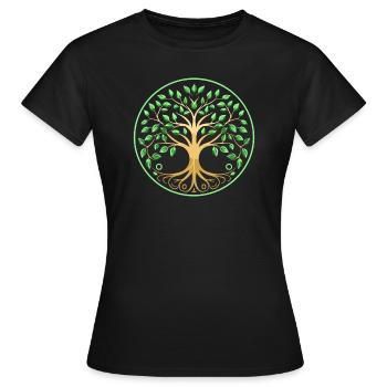 Lebensbaum - Frauen T-Shirt - Schwarz - Vorne - AI Model Female 172 dark (172cm)
