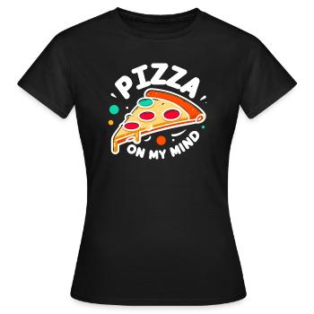 Pizza in meinem Kopf - Frauen T-Shirt - Schwarz - Vorne - AI Model Female 172 dark (172cm)