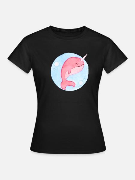 Mignon bébé baleine - T-shirt Femme - noir