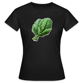 Spinat Bund - Frauen T-Shirt - Schwarz - Vorne - AI Model Female 172 dark (172cm)