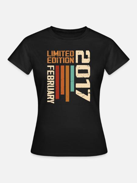 Née en Février 2017 Rétro 2017 Anniversaire - T-shirt Femme - noir