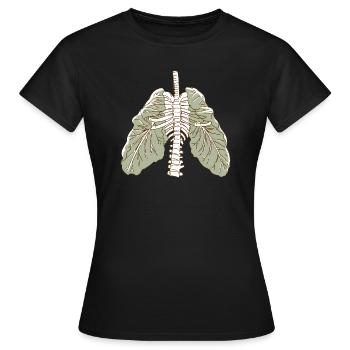poumon laitue - T-shirt Femme - noir - Devant - AI Model Female 172 dark (172cm)