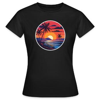Paradis tropical - T-shirt Femme - noir - Devant - AI Model Female 172 dark (172cm)